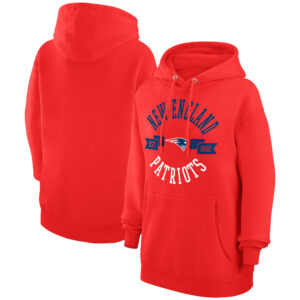 Women's G-III 4Her by Carl Banks Red New England Patriots City Graphic Team Fleece Pullover Hoodie
