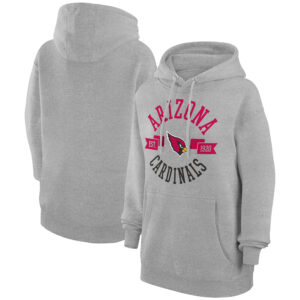 Women's G-III 4Her by Carl Banks Heather Gray Arizona Cardinals City Graphic Team Fleece Pullover Hoodie