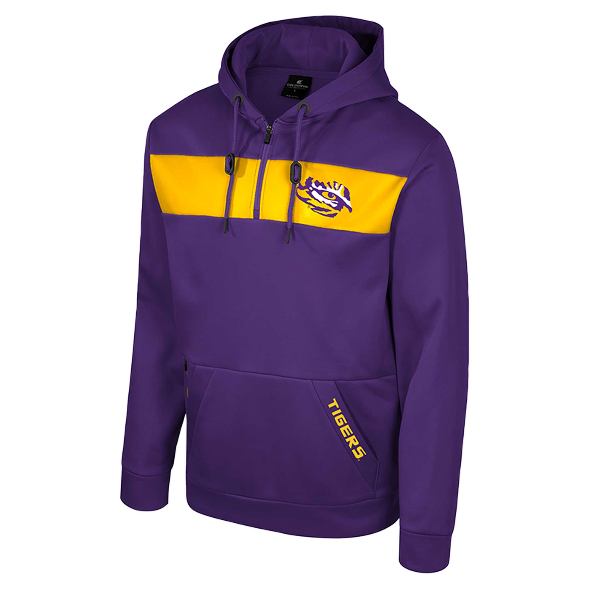 Men's Colosseum Purple LSU Tigers Quarter-Zip Hoodie - Image 6
