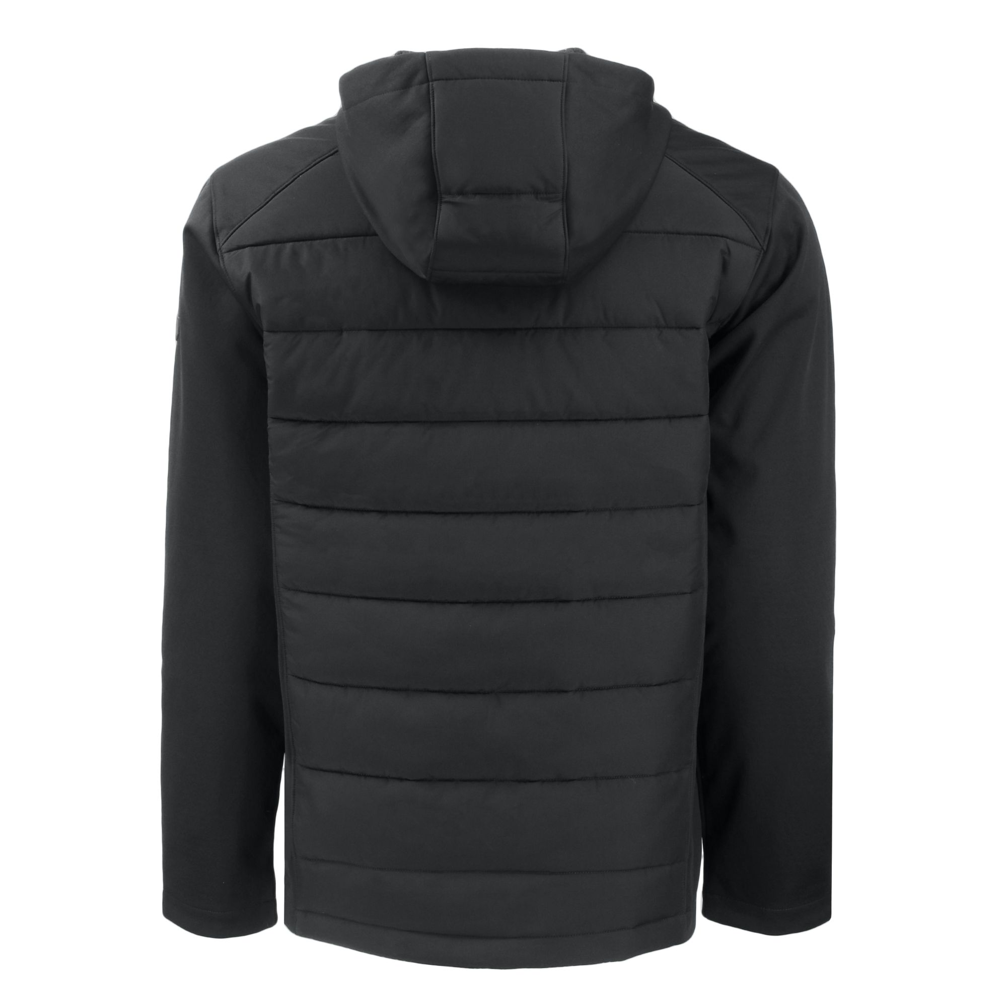 Men's Cutter & Buck Black Atlanta Falcons Helmet Evoke Hybrid Eco Softshell Recycled Full-Zip Hoodie Jacket - Image 4