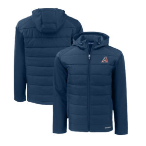 Men's Cutter & Buck  Navy Arizona Diamondbacks Stars & Stripes Big & Tall Evoke Hybrid Eco Softshell Recycled Full-Zip Hoodie Jacket