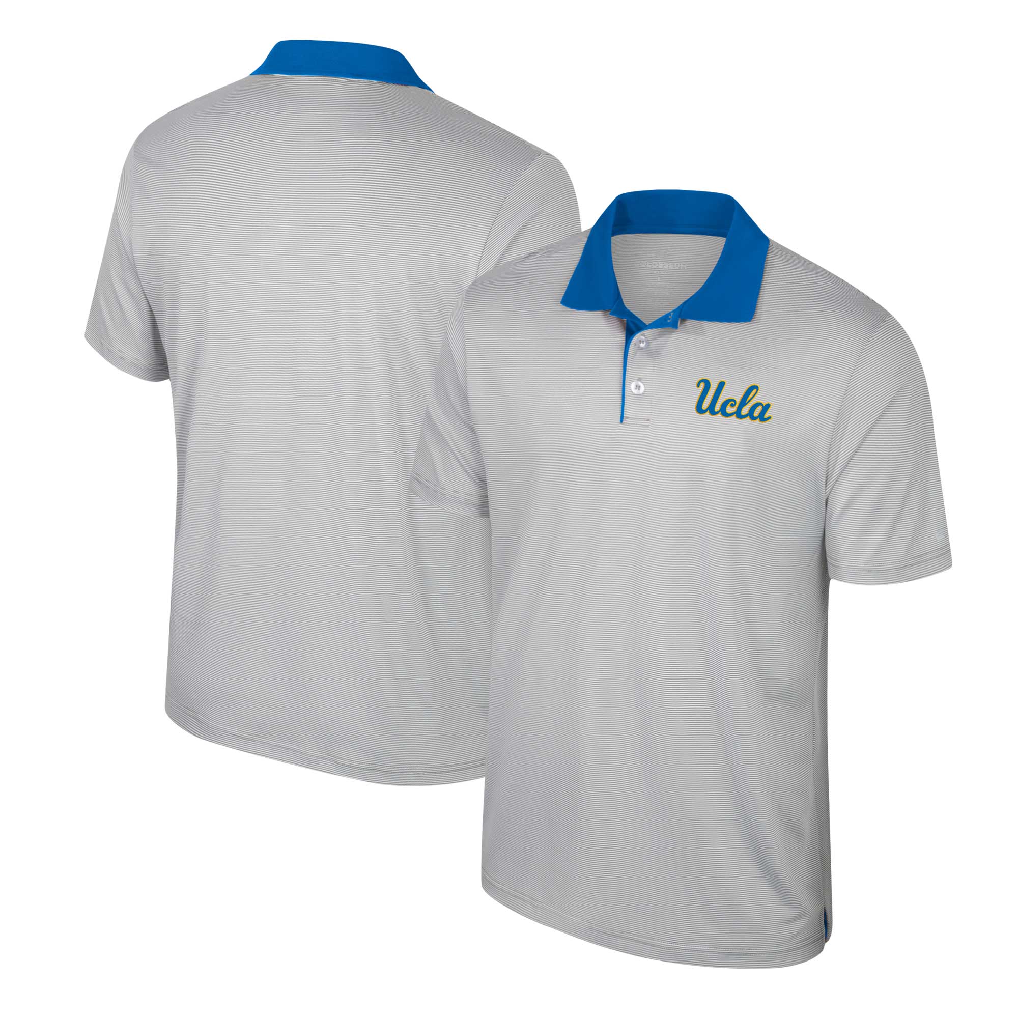 Men's Colosseum Gray UCLA Bruins Tuck Striped Polo - Image 5