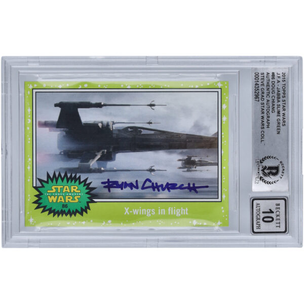 Doug Chiang Star Wars Autographed 2015 Topps Journey To The Force Awakens Slime Green #86 BGS Authenticated 10 Card - Image 7