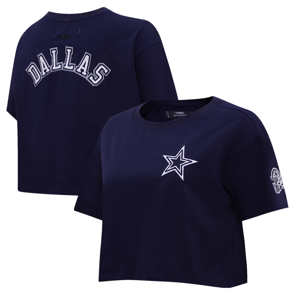 Women's Pro Standard Navy Dallas Cowboys Classic Boxy Cropped T-Shirt