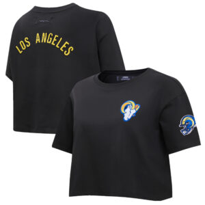 Women's Pro Standard Black Los Angeles Rams Classic Boxy Cropped T-Shirt