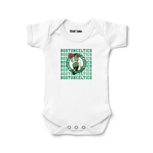 Newborn & Infant Chad & Jake  White Boston Celtics Retro Bodysuit