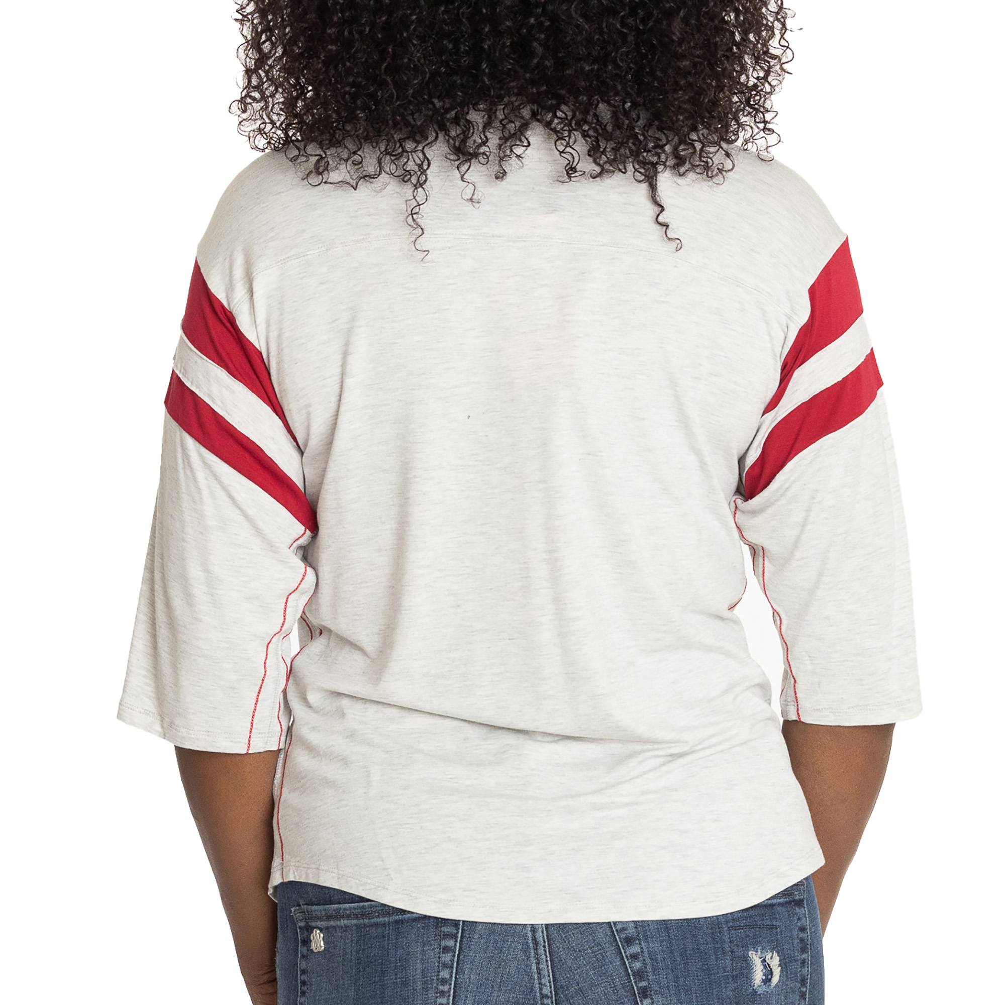 Women's Ash Oklahoma Sooners Sabrina 3/4-Sleeve T-Shirt - Image 5