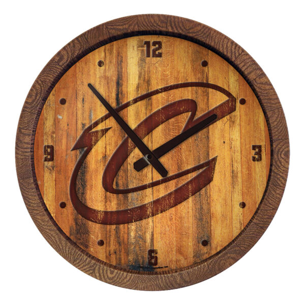 Cleveland Cavaliers 20.25" Faux Barrel Top Clock
