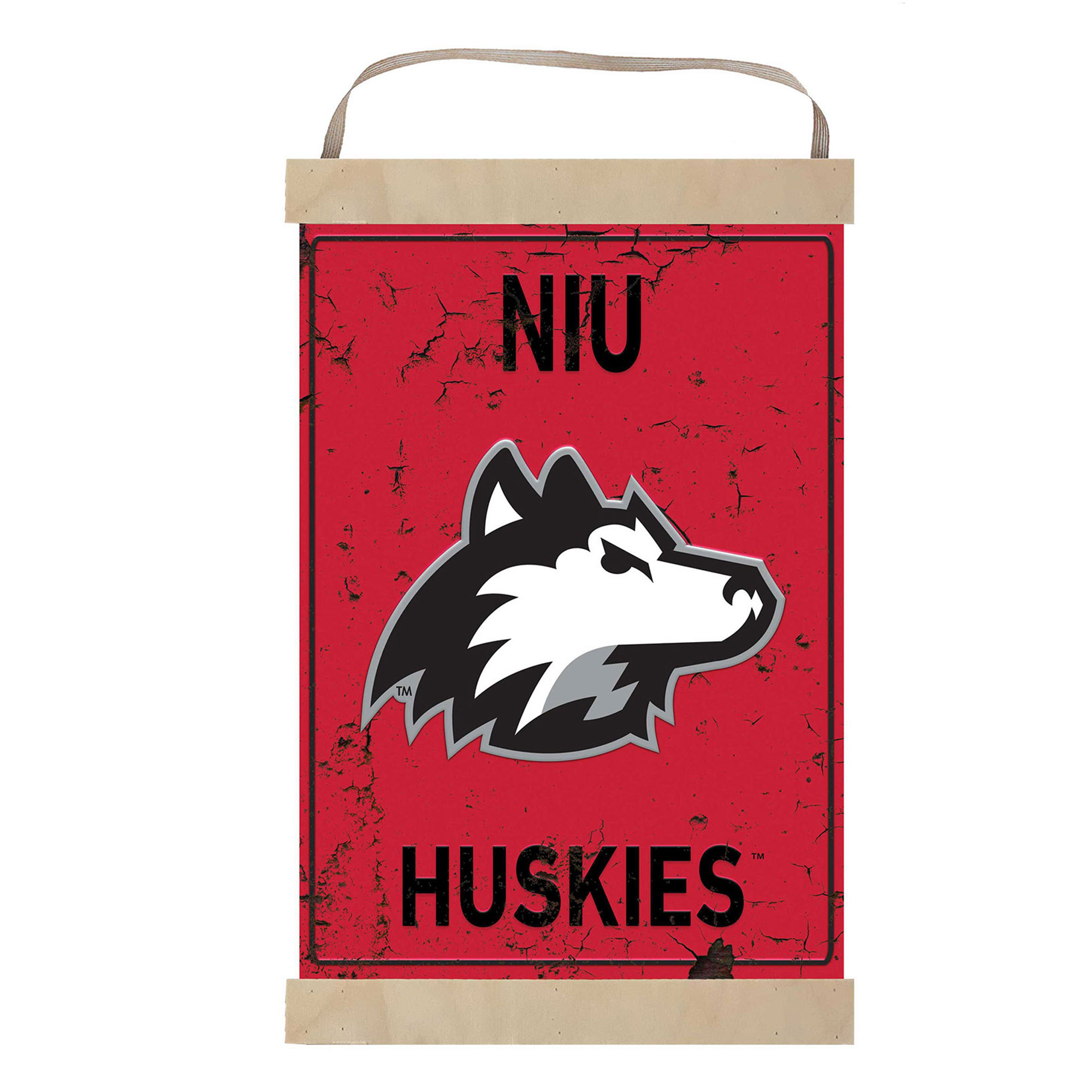 Northern Illinois Huskies Reversible Faux Rust Banner Sign