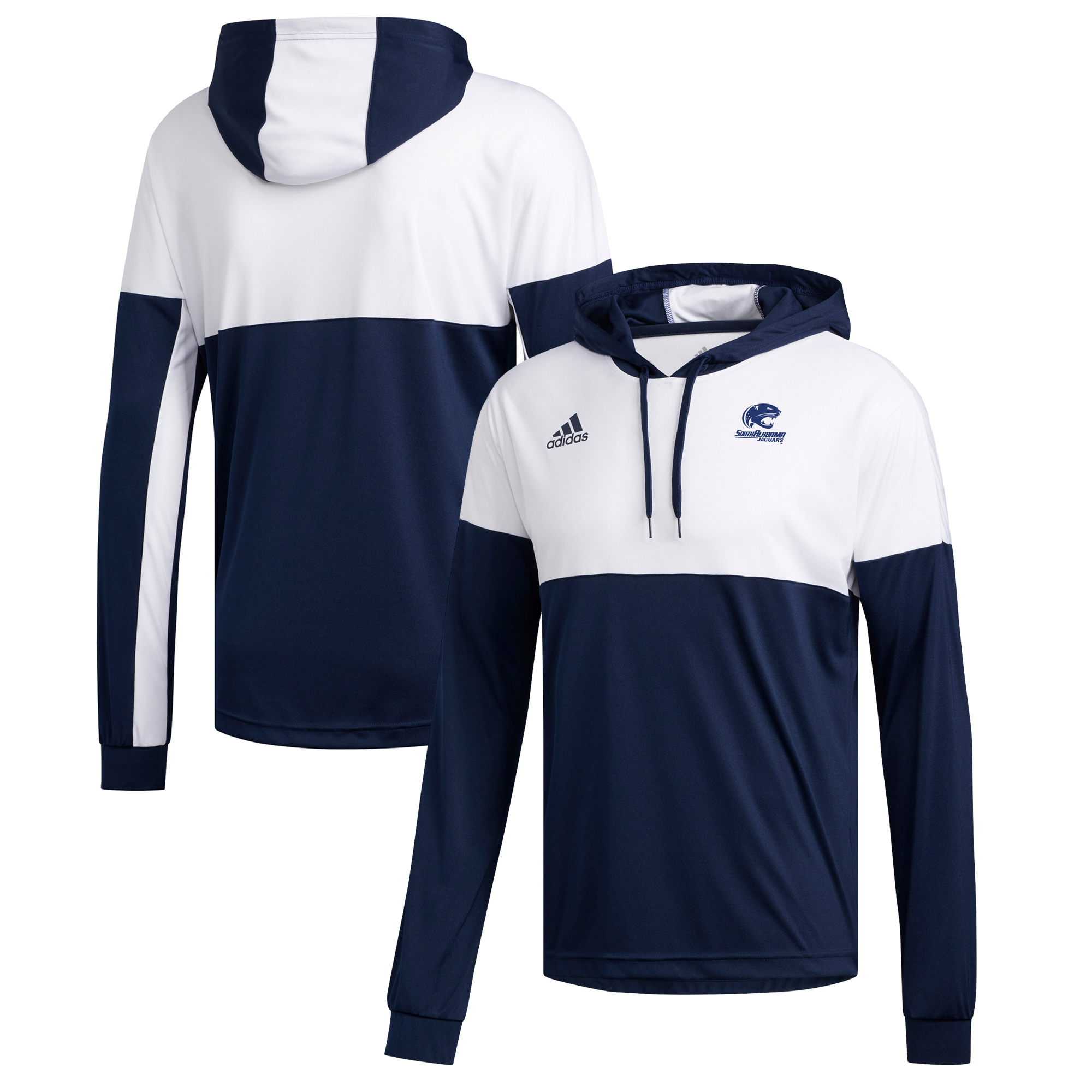 Men's adidas Navy South Alabama Jaguars Legend Shooter Decorated Pullover Hoodie - Image 2