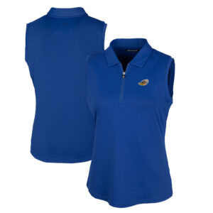 Women's Cutter & Buck  Blue Akron RubberDucks Forge DryTec Stretch Sleeveless Polo