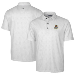 Men's Cutter & Buck  Charcoal Toledo Mud Hens Pike Double Dot Print Stretch Polo