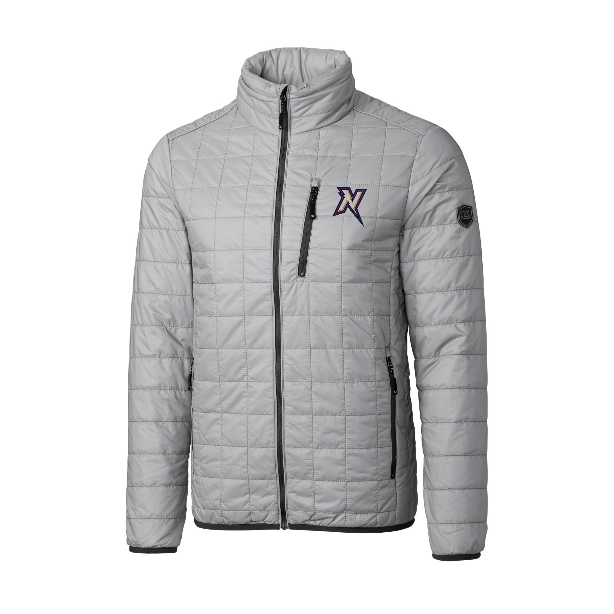 Men's Cutter & Buck Gray Northwest Arkansas Naturals Rainier PrimaLoft Eco Insulated Full-Zip Puffer Jacket - Image 6