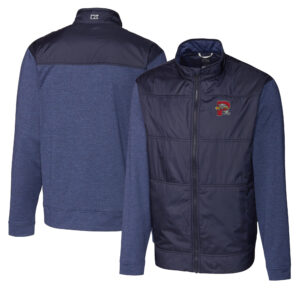 Men's Cutter & Buck Navy Portland Sea Dogs Big & Tall Stealth Hybrid Quilted Full-Zip Windbreaker Jacket