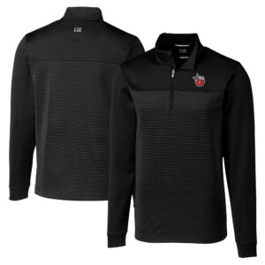 Men's Cutter & Buck  Black Fort Wayne TinCaps Big & Tall Traverse Stripe Stretch Quarter-Zip Top