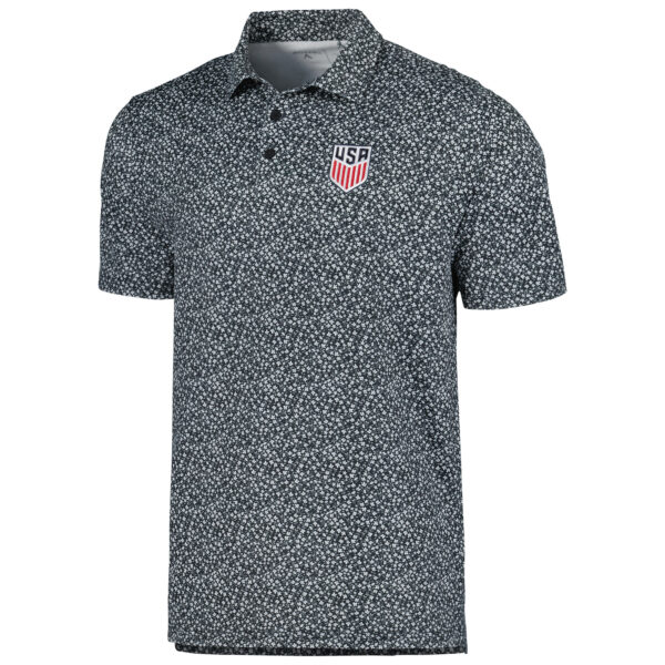 Men's Antigua Black USMNT Terrace Polo - Image 6