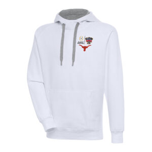 Men's Antigua  White Texas Longhorns College Football Playoff 2024 Sugar Bowl Victory Pullover Hoodie