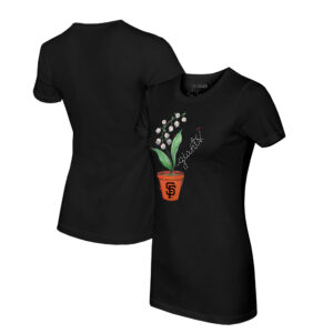 Women's Tiny Turnip Black San Francisco Giants Lilies & Ladybugs T-Shirt