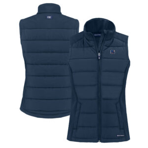 Women's Cutter & Buck  Navy Cincinnati Bengals  Evoke Hybrid Eco Softshell Recycled Full-Zip Vest