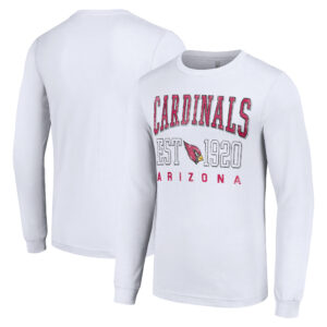 Men's Starter White Arizona Cardinals Throwback Logo Long Sleeve T-Shirt