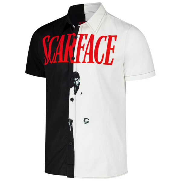 Unisex Reason Black Scarface Split Woven Button-Up Shirt - Image 6