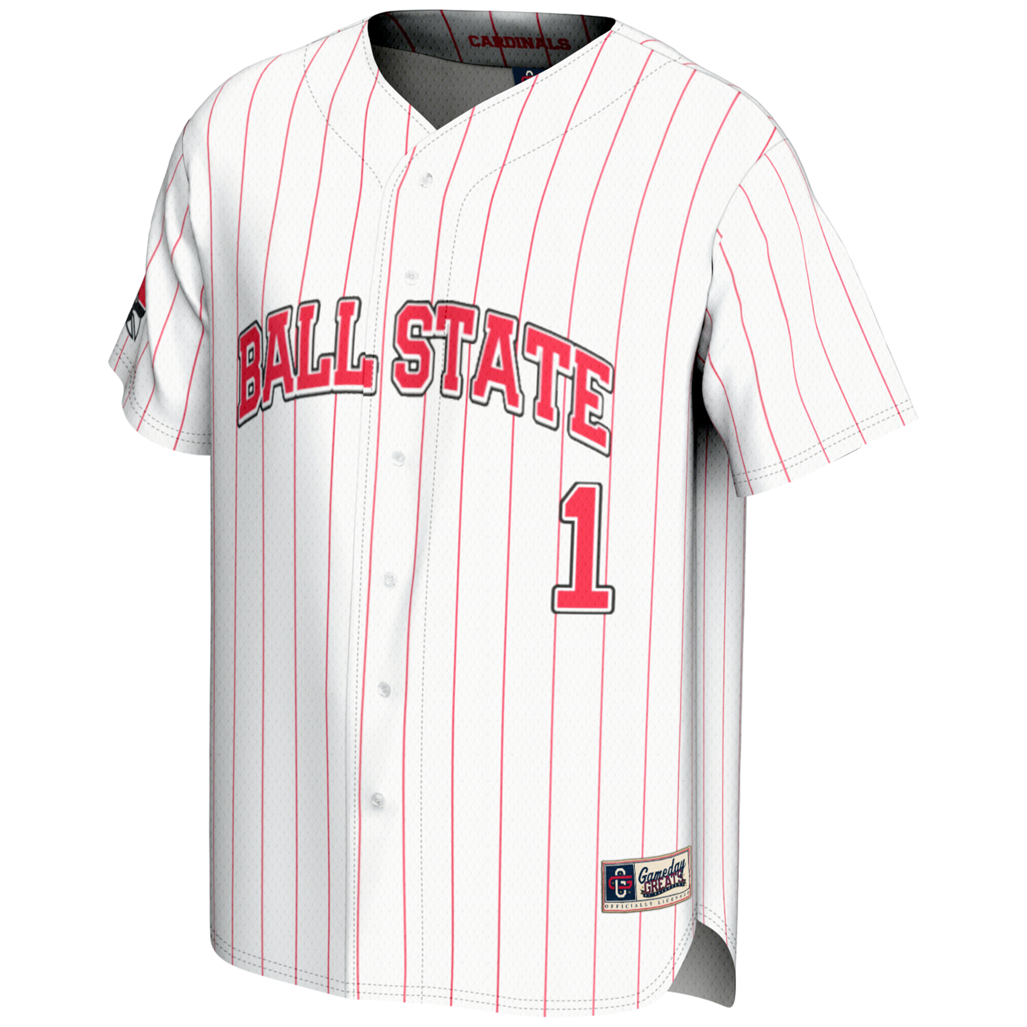Men's GameDay Greats #1 White Ball State Cardinals Lightweight Baseball Fashion Jersey - Image 6