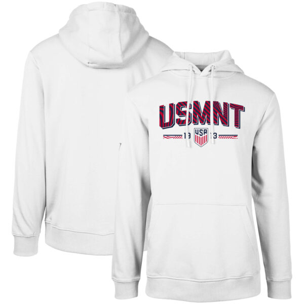 Men's Levelwear White USMNT Podium Strike Fast Pullover Hoodie