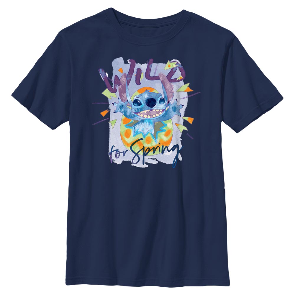 Youth Mad Engine Navy Lilo and Stitch Wild for Spring Graphic T-Shirt