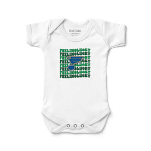 Infant Chad & Jake White St. Louis Blues Feeling Lucky Bodysuit