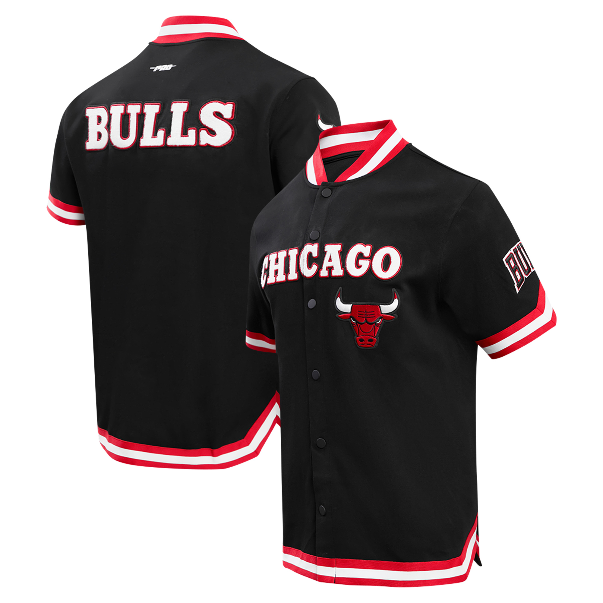 Men's Pro Standard Black Chicago Bulls Classic Warm-Up Full-Snap Jacket - Image 9