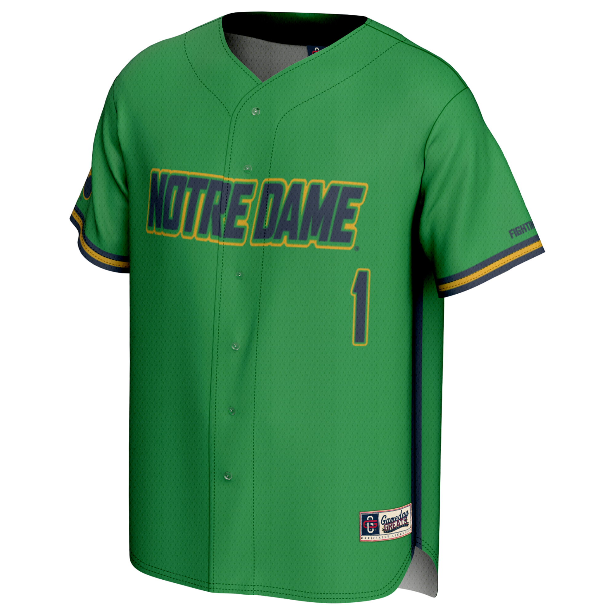 Youth GameDay Greats #1 Green Notre Dame Fighting Irish Lightweight Baseball Jersey - Image 7