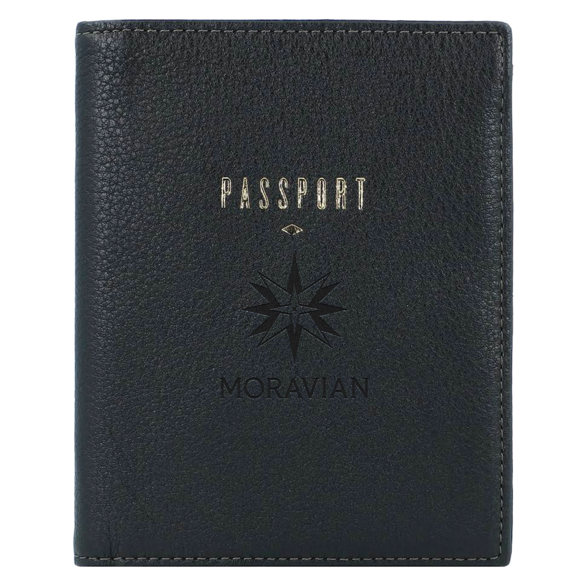 Fossil Black Moravian Greyhounds Travel RFID Passport Case