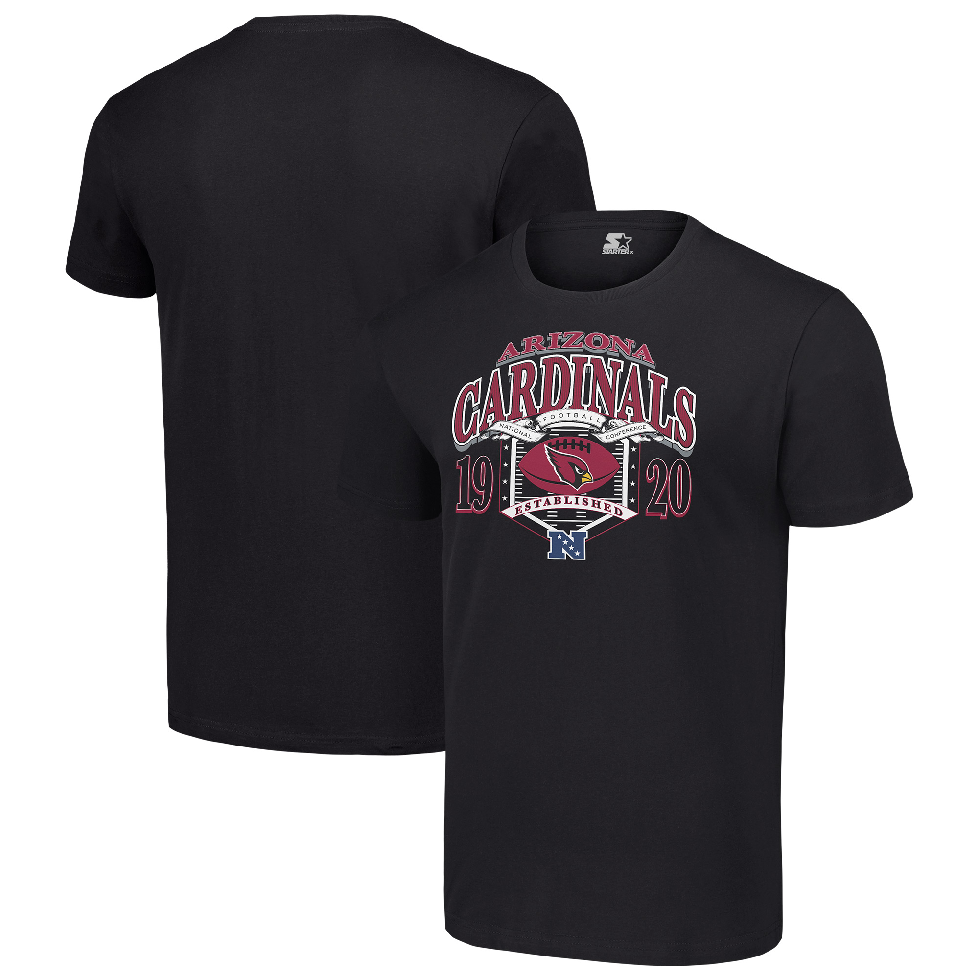 Men's Starter Black Arizona Cardinals ‘80s Inspired T-Shirt - Image 5