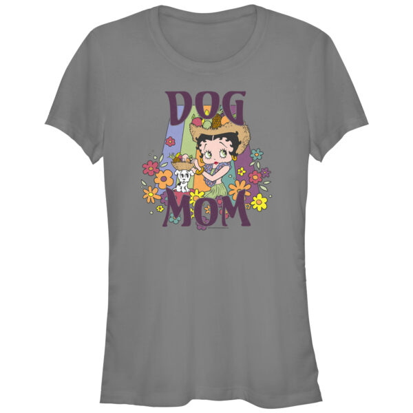 Women's Mad Engine  Charcoal Betty Boop Mother's Day Dog Mom Graphic T-Shirt