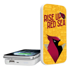 Keyscaper White Arizona Cardinals 5000mAh Wireless Illustrated Power Bank