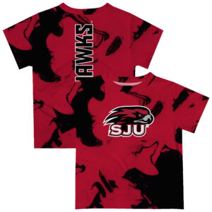 Infant Vive La Fete Crimson/Black Saint Joseph's Hawks Marble Print T-Shirt