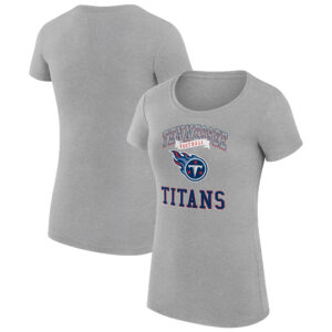 Women's G-III 4Her by Carl Banks Heather Gray Tennessee Titans Team Logo Graphic Fitted T-Shirt