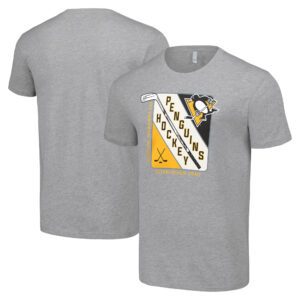 Men's Starter Heather Gray Pittsburgh Penguins Shield Graphic T-Shirt