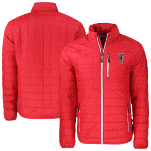 Men's Cutter & Buck Red Atlanta Falcons Rainier PrimaLoft Eco Insulated Full-Zip Puffer Jacket