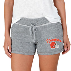 Women's Concepts Sport Gray Cleveland Browns Mainstream Terry Tri-Blend Lounge Shorts