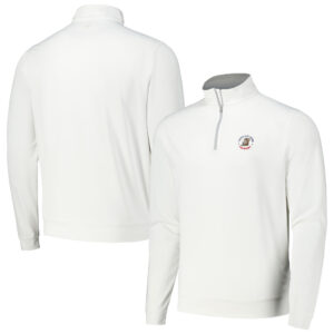 Men's 2025 U.S. Open Peter Millar White Perth Performance Quarter-Zip Top