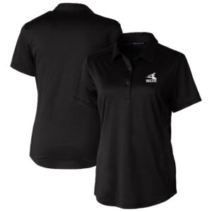 Women's Cutter & Buck Black Chicago White Sox Cooperstown Collection DryTec Prospect Textured Stretch Polo