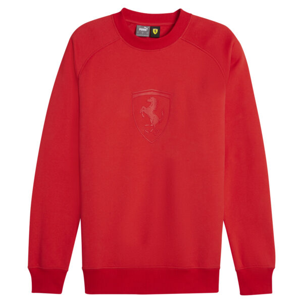 Men's Puma Red Scuderia Ferrari 2024 Big Shield Raglan Pullover Sweatshirt - Image 8