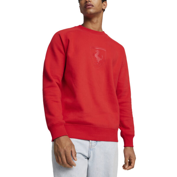 Men's Puma Red Scuderia Ferrari 2024 Big Shield Raglan Pullover Sweatshirt - Image 10