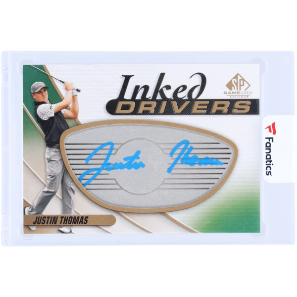 Justin Thomas PGA Tour Autographed 2022 Upper Deck SP Game Used Inked Drivers #ID-JT Card - Image 7