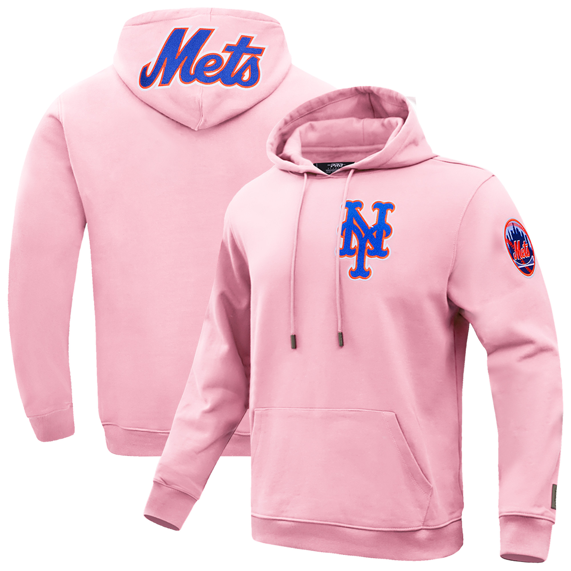 Men's Pro Standard Pink New York Mets Classic Chenille Pullover Hoodie