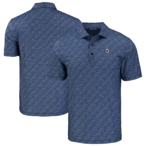 Men's Cutter & Buck Navy Washington Nationals Pike Eco Pebble Print Polo