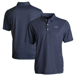 Men's Cutter & Buck Navy Tampa Bay Rays Big & Tall Eco Symmetry Print Stretch Recycled Polo