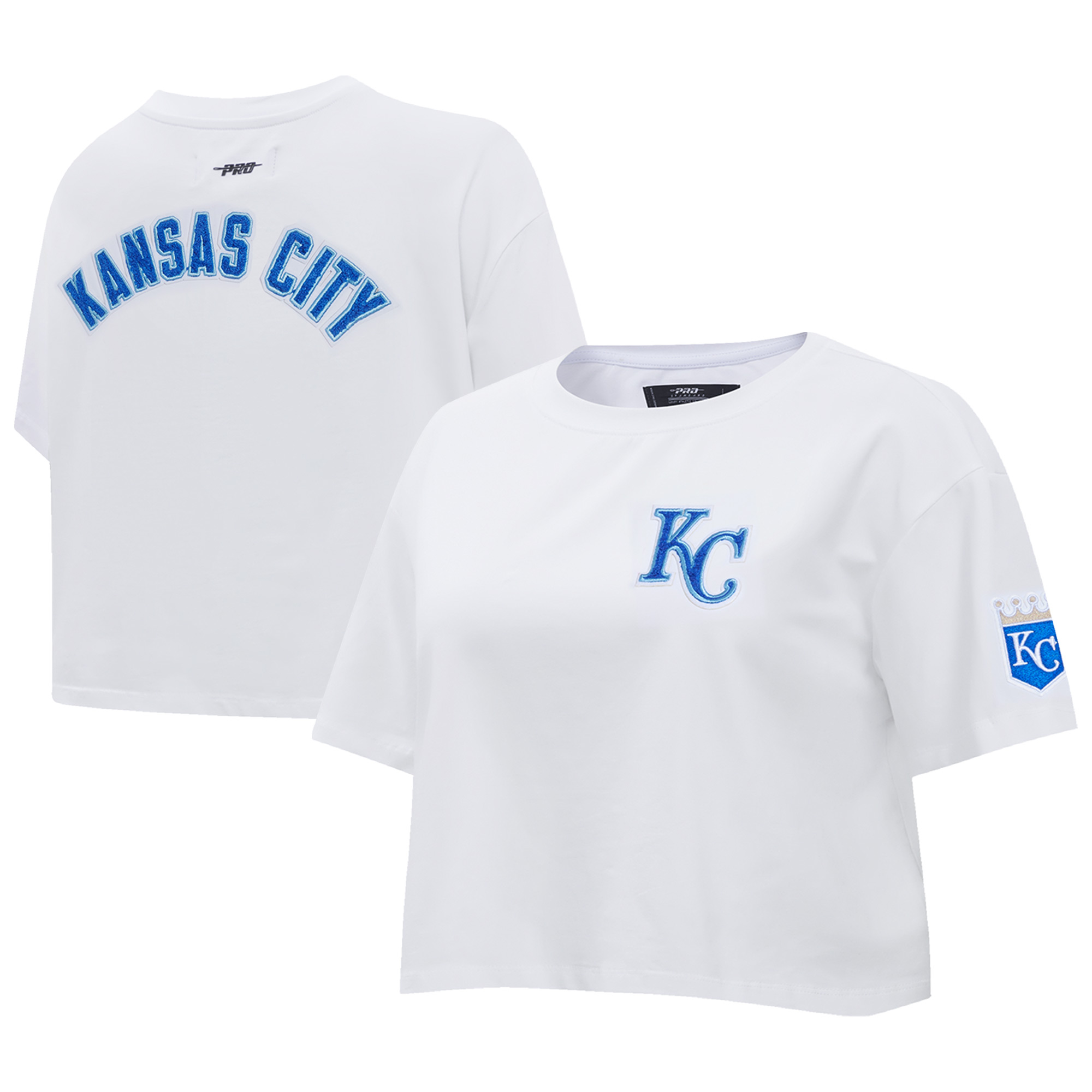 Women's Pro Standard White Kansas City Royals Classic Cropped Boxy T-Shirt - Image 5