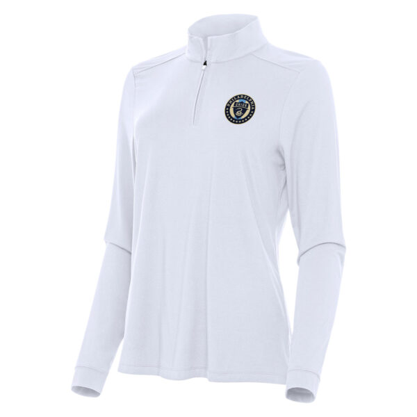 Women's Antigua White Philadelphia Union Logo Intent Quarter-Zip Top